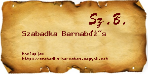 Szabadka Barnabás névjegykártya
